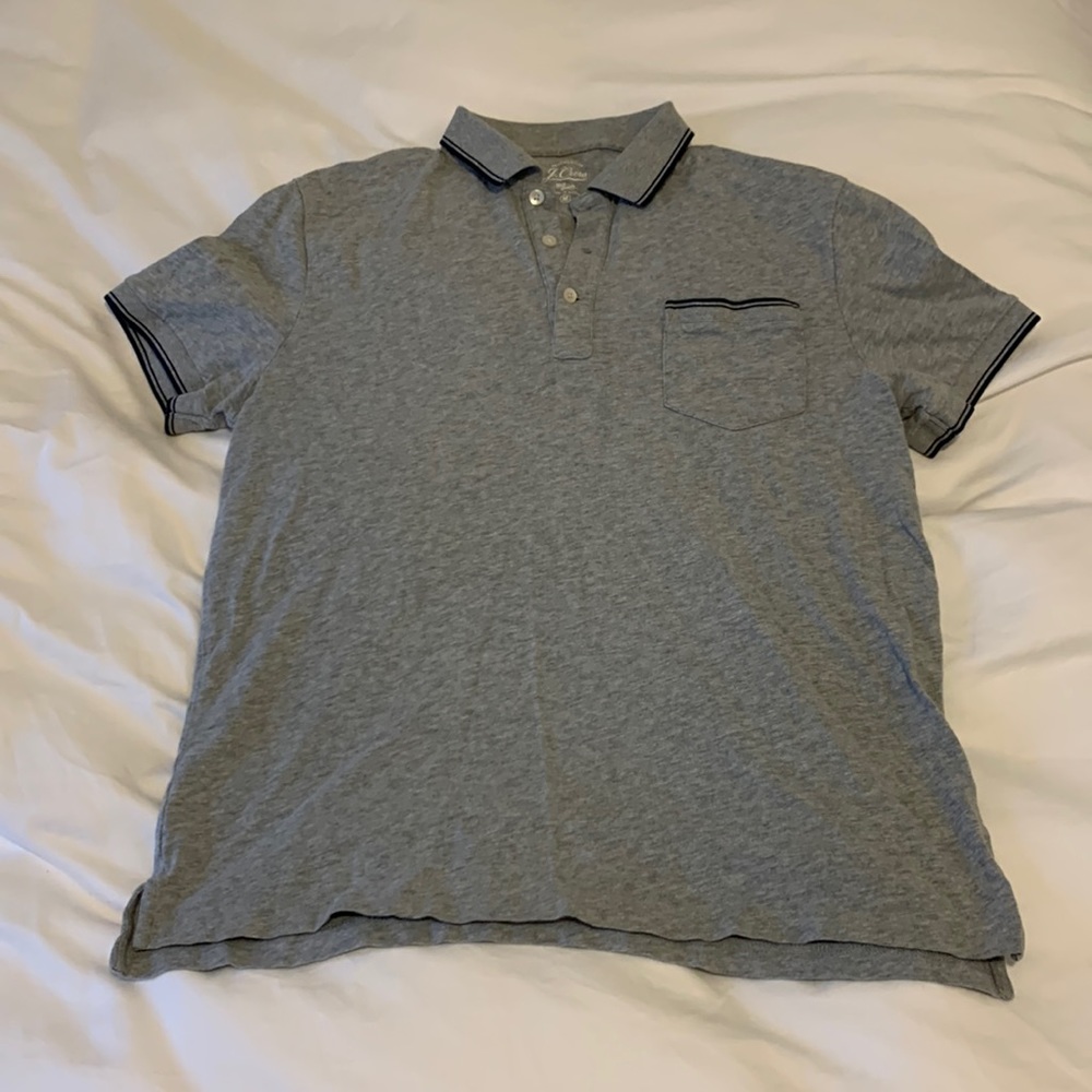 Jcrew classic grey short sleeve polo